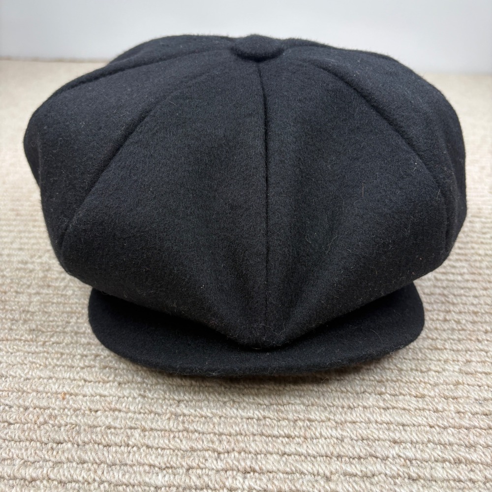 CAPAS Headwear NY Newsboy Hat Black Wool Flat Cap Peaky Blinders